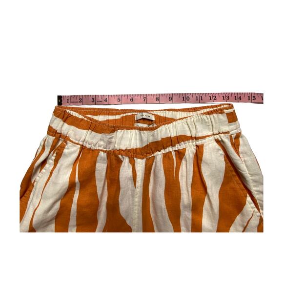 Rachel Zoe Zebra Stripe Linen Pant Set Orange White Top L Pants S India - Picture 13 of 16